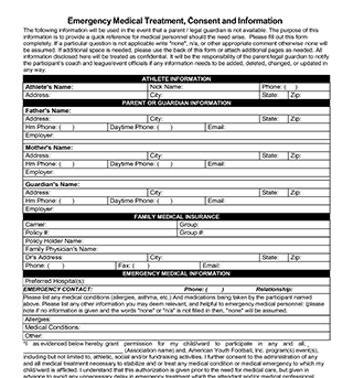 Emergency Medical Form